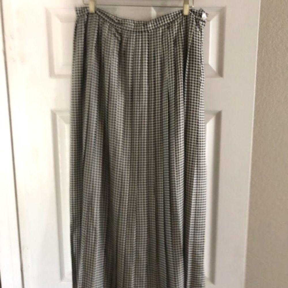 Ralph Lauren Black and White Square Pattern Long Skirt